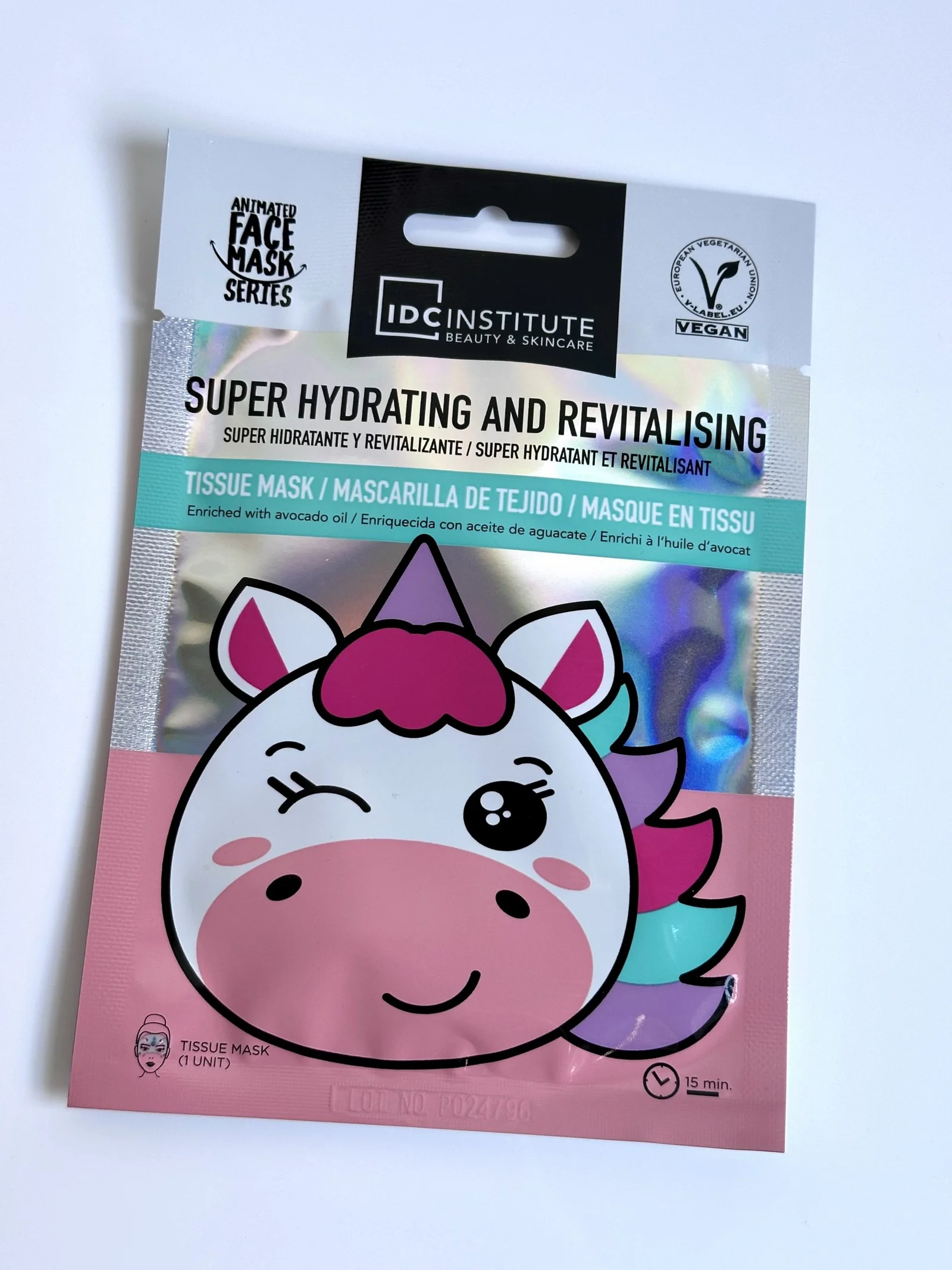Mascarilla facial unicornio hidratante y revitalizante