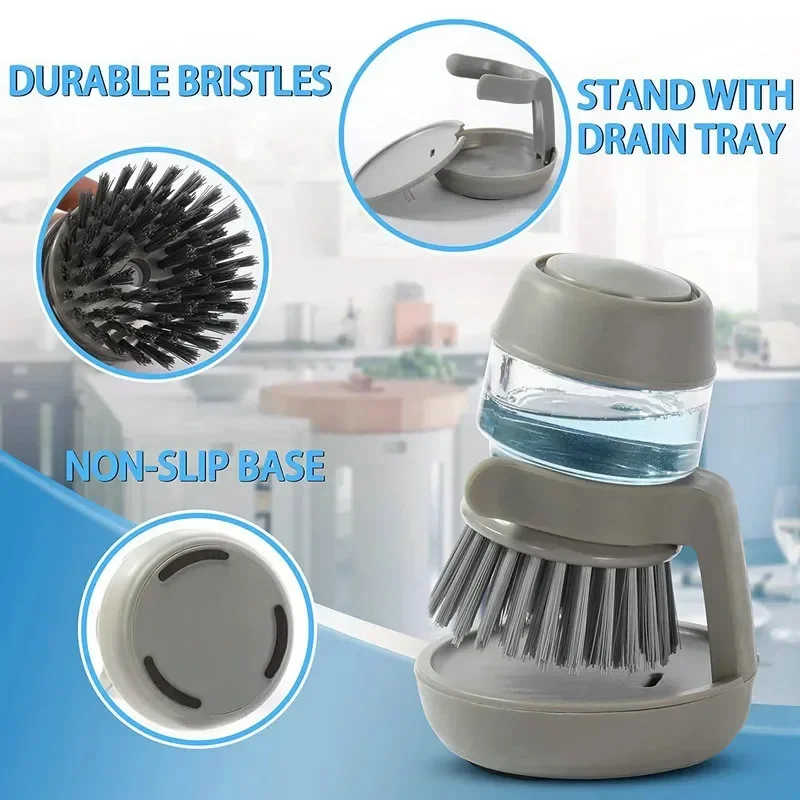 Cepillo para platos con dispensador de jabón - Imagen 4