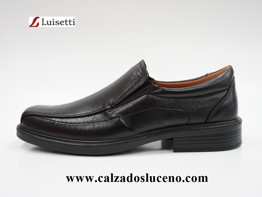 Luisetti Zapato Hombre Piel Suela Antideslizante Negro