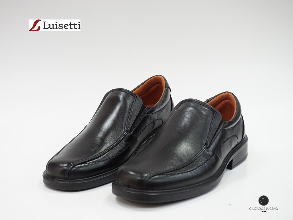 Luisetti Zapato Hombre Piel Suela Antideslizante Negro - Imagen 3